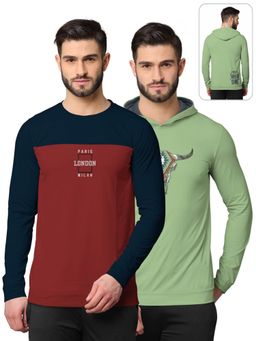 BULLMER - Printed Full Sleeve Sweatshirts For Men Multi-color (Pack of 2)