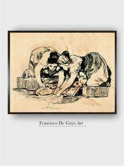 The Art House - Washerwomen Early Framed Wall Art