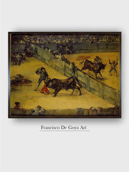 The Art House - Scene Bullfight Framed Wall Art