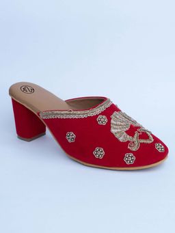 NR by Nidhi Rathi - Embellished Red Mules