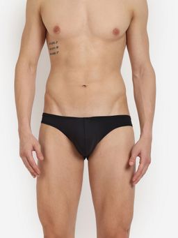 BASIICS by La Intimo - Men Black Poly/Spandex Semi-Seamless Featherlight Brief