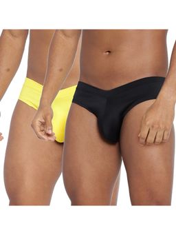 BASIICS by La Intimo - Men Multi-Color Poly/Spandex Fanboy Style Briefs (Pack of 2)