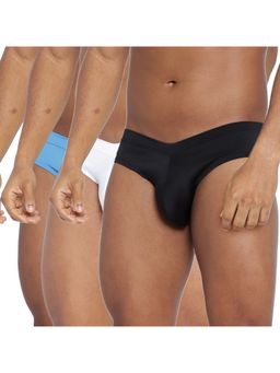 BASIICS by La Intimo - Men Multi-Color Poly/Spandex Fanboy Style Briefs (Pack of 3)