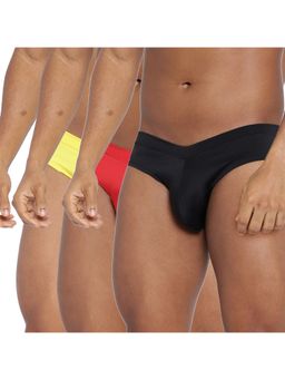 BASIICS by La Intimo - Men Multi-Color Poly/Spandex Fanboy Briefs (Pack of 3)