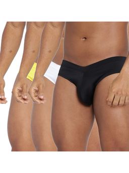 BASIICS by La Intimo - Men Multi-Color Poly/Spandex Fanboy Briefs (Pack of 3)