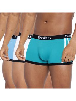 BASIICS by La Intimo - Men Multi-Color Cotton Body Boost Solid Trunks (Pack of 3)