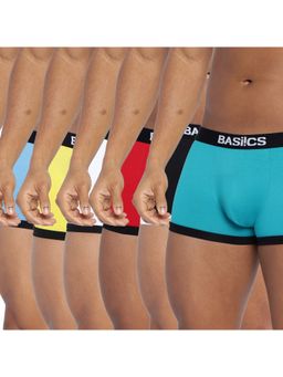 BASIICS by La Intimo - Men Multi-Color Cotton/Elastane Body Boost Trunks (Pack of 6)