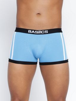 BASIICS by La Intimo - Men Blue Cotton/Elastane Body Boost Solid Trunk