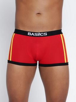 BASIICS by La Intimo - Men Red Cotton/Elastane Body Boost Solid Trunk