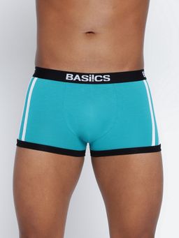 BASIICS by La Intimo - Men Teal Cotton/Elastane Body Boost Solid Trunk