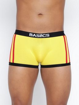 BASIICS by La Intimo - Men Yellow Cotton/Elastane Body Boost Solid Trunk