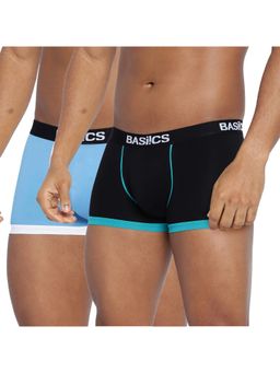 BASIICS by La Intimo - Men Multi-Color Cotton/Elastane Bold Micro Sport Trunks (Pack of 2)