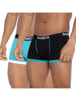 BASIICS by La Intimo - Men Multi-Color Cotton/Elastane Bold Micro Sport Trunks (Pack of 2)