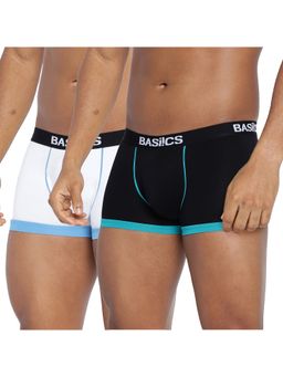 BASIICS by La Intimo - Men Multi-Color Cotton/Elastane Bold Micro Sport Trunks (Pack of 2)