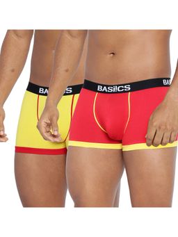 BASIICS by La Intimo - Men Multi-Color Cotton Bold Micro Sport Trunks (Pack of 2)