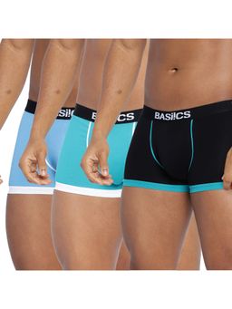 BASIICS by La Intimo - Men Multi-Color Cotton Bold Micro Sport Trunks (Pack of 3)