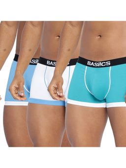 BASIICS by La Intimo - Men Cotton/Elastane Multi-Color Bold Micro Sport Trunks (Pack of 3)