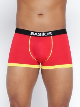 BASIICS by La Intimo - Men Red Cotton/Elastane Bold Micro Sport Trunk