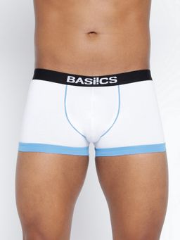 BASIICS by La Intimo - Men White Cotton/Elastane Bold Micro Sport Trunk