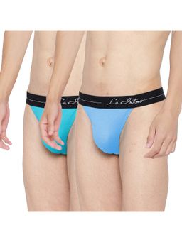 La Intimo - Men Multi-Color Cotton/Elastaneprime Thong Briefs (Pack of 2)