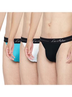 La Intimo - Men Multi-Color Elastaneprime Thong Briefs (Pack of 3)