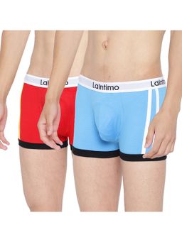 La Intimo - Men Multi-Color Cotton/Elastanebody Boost Solid Trunks (Pack of 2)