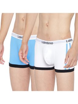 La Intimo - Men Multi-Color Cotton/Elastanebody Boost Solid Trunks (Pack of 2)