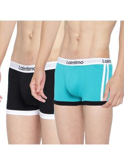 La Intimo - Men Multi-Color Cotton/Elastanebody Boost Solid Trunks (Pack of 2)