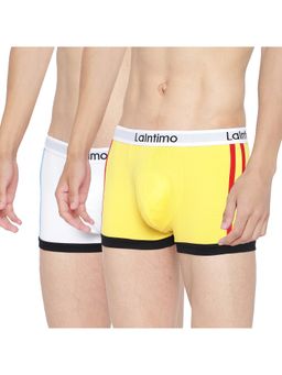 La Intimo - Men Multi-Color Cottonbody Boost Solid Trunks (Pack of 2)