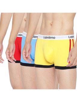 La Intimo - Men Multi-Color Cottonbody Boost Solid Trunks (Pack of 3)