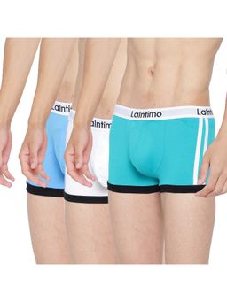 La Intimo - Men Multi-Color Cottonbody Boost Solid Trunks (Pack of 3)