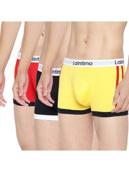 La Intimo - Men Multi-Color Cotton/Elastanebody Boost Trunks (Pack of 3)