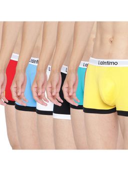 La Intimo - Men Multi-Color Cotton/Elastanebody Boost Trunks (Pack of 6)