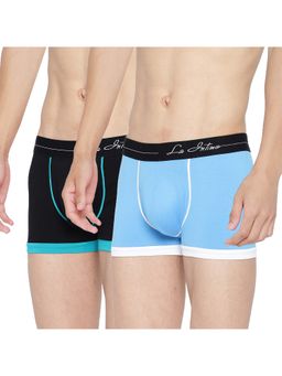 La Intimo - Men Multi-Color Cotton/Elastanebold Micro Sport Trunks (Pack of 2)