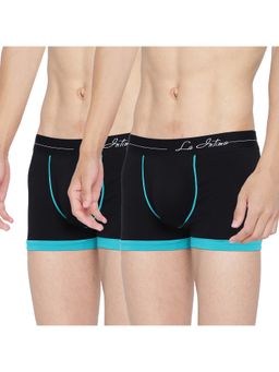 La Intimo - Men Black Cotton/Elastanebold Micro Sport Trunks (Pack of 2)