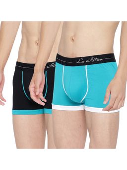 La Intimo - Men Multi-Color Cotton/Elastanebold Micro Sport Trunks (Pack of 2)