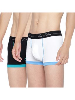 La Intimo - Men Multi-Color Cotton/Elastanebold Micro Sport Trunks (Pack of 2)