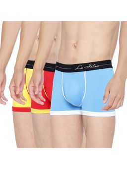 La Intimo - Men Cotton/Elastane Multi-Colorbold Micro Sport Trunks (Pack of 3)