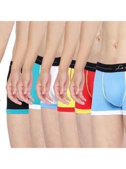 La Intimo - Men Cotton/Elastane Multi-Colorbold Micro Sport Trunks (Pack of 6)