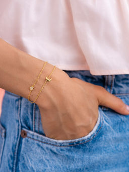 Shaya by CaratLane - Magic In The Milky Way Bracelet in Gold Plated 925 Silver