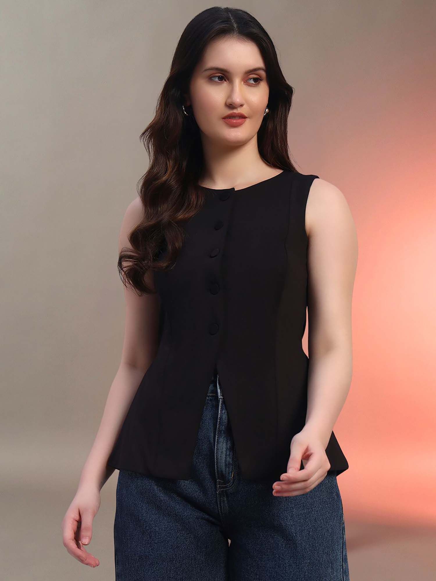 trend arrest Women Black Boss Mode Waistcoat-picture-16