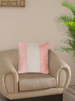 Maspar - Vintage Exotic Heritage Diamond Knot 310 Gsm Handwork Peach Medium Cushion Cover