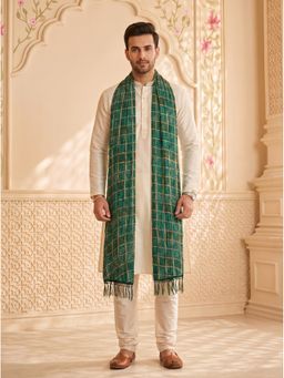 Zamour - Green Chinon Bandhani Print Dupatta
