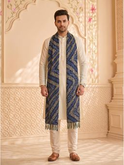 Zamour - Blue Chinon Bandhani Print Dupatta