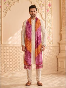 Zamour - Multi-Colour Chinon Bandhani Print Dupatta