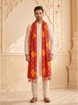 Zamour - Multi-Colour Chinon Bandhani Print Dupatta