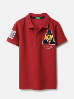 United Colors of Benetton - Regular Fit Polo Neck Applique Tshirt