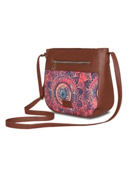 Zouk - Women Handcrafted Chakra Printed U Shaped Sling Bag-Pink