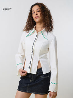 The Souled Store - Butter Cream Fitted Shirt