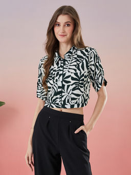 Latin Quarters - White Polyester Printed Shirt
